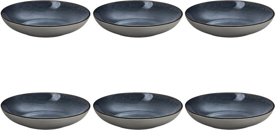 Medard de noblat - feeling indigo - diep bord 24.5 cm - 6 delig - stoneware