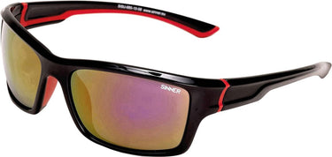 Sinner cayo - sportbril zonnebril - zwart rood - unisex - bio-based frame