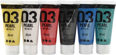 A-color acrylverf, 6x20 ml, kleuren assorti