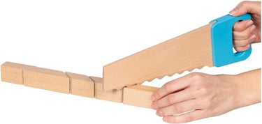 Goki houten zaag en bouwblokken met klittenbandverbinding, 11dlg.