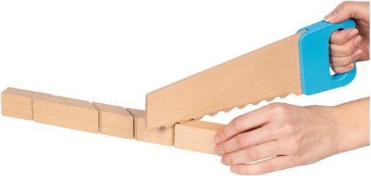 Goki houten zaag en bouwblokken met klittenbandverbinding, 11dlg.