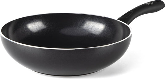 Greenchef diamond wokpan 28cm - 3.7l - pfas-vrije antikleeflaag - wokpan inductie - keramische pan - ovenbestendig tot 160°c - koelgreep - zonder deksel - zwart