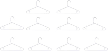 Alpina kledinghangers wit – 10 stuks – kunststof kleerhangers – kunststof