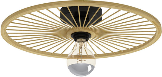 Eglo leominster plafondlamp - e27 - ø 45 cm - zwart|hout