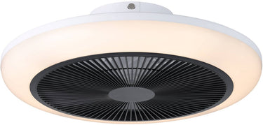 Eglo sayulita 1 plafondlamp met ventilator - 46 cm - instelbaar wit licht - dc-energy saving - zwart wit - dimbaar - 3 standen