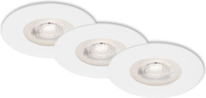 Briloner - set van 3 led inbouwspots - dimbaar - badkamerverlichting - ø9 cm - ip44 - 5w - 460 lm - 3.000 k - wit