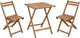 Mano leisure mano bistroset 3-delig – fsc 100% acaciahout – natuurlijk geolied – tuinset met tafel en 2 stoelen