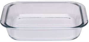 Alpina glazen ovenschaal rechthoekig - ovenschotel - 1,8 l - ovenbestendige schaal 25,5 x 23 x 5 cm