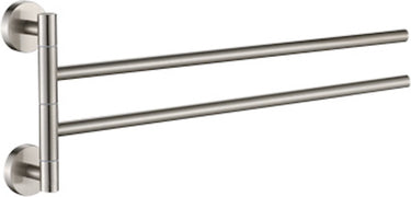 Plieger vigo handdoekhouder – handdoekhouder badkamer 45 cm – dubbel – rvs – wandmontage – 10 jaar garantie – geborsteld chroom