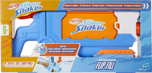 Nerf super soaker flip fill-waterblaster, 4 spraystijlen, snelvullen, reservoir voor 887 ml, waterspeelgoed