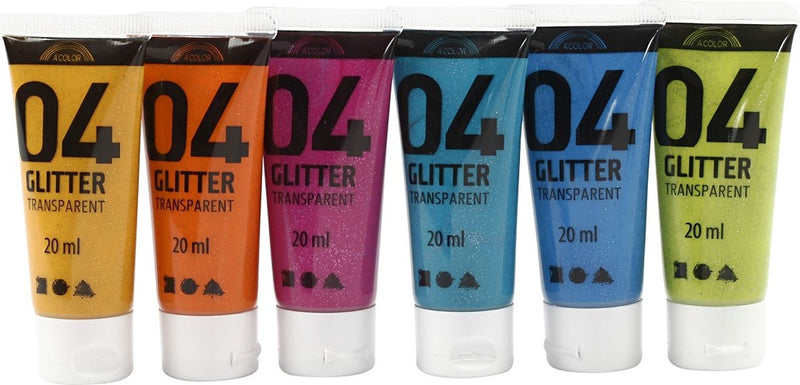 Afbeelding laden in galerijviewer, A-color kinder acrylverf glitter kleur, 6x20ml
