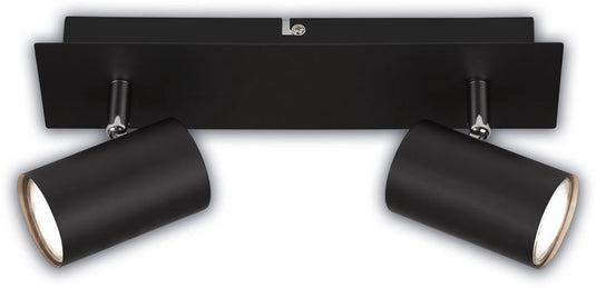 B.k.licht briloner isil – opbouwspot – plafondspots incl. eek a lichtbron* – zwenkbaar spotjes – zwart – 29cm