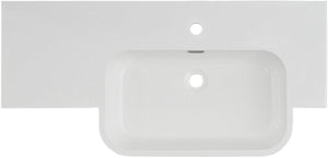 Differnz wastafel 100x20x48cm 1 kraangat 1 wasbak polybeton wit