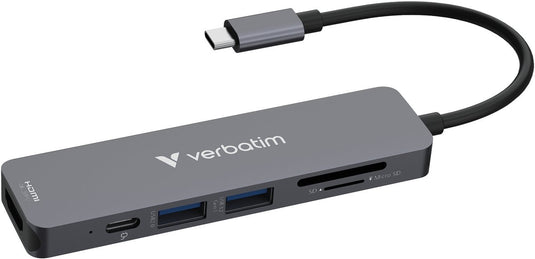 Verbatim multi port essentials - usb-c hub - usb-a 3.0 - usb 2.0 - hdmi - sd microsd