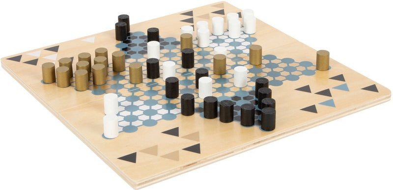 Afbeelding laden in galerijviewer, Small foot - barricade en halma houten bordspel 2in1
