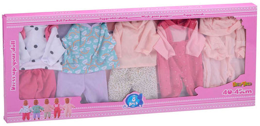 Poppenkleding set, 8dlg.
