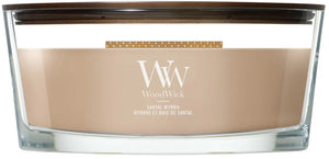 Woodwick heartwick flame ellipse geurkaars - santal myrrh - 50 branduren