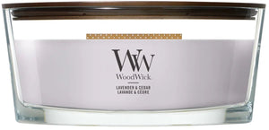 Woodwick heartwick flame ellipse geurkaars lavender cedar - 50 branduren