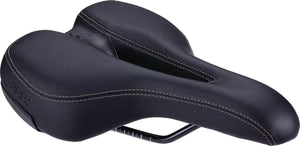 Bbb cycling softshape active - fietszadel heren en dames - e-bike of stadsfiets zadel - fietshouding rechtop 60° - 265 x 170mm - zwart – bsd-121