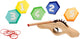 Bs toys schiet 'm! elastiekpistool - hout - coördinatiespel - vanaf 6 jaar - 5 targets