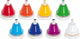 Goki belletjes h8,7cm, 8 kleuren gemengd, plastiek en metaal, 3+