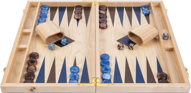 Longfield backgammon 15 blauw bruin trangle -