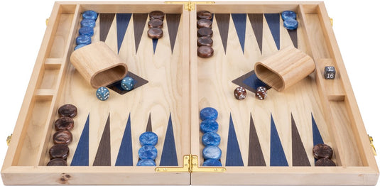 Longfield backgammon 15 blauw bruin trangle -