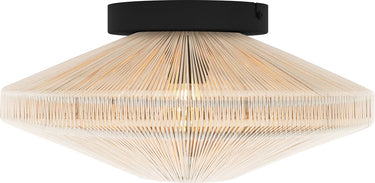 Eglo midsumer plafondlamp - e27 - ø 38 cm - zwart crème - textiel
