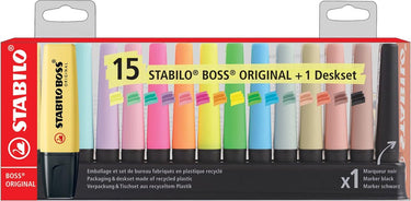 Stabilo boss original pastel naturecolors markeerstiften bureau set - 15dlg.