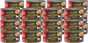 Rosewood best for your friend - honden natvoer - kip rund - gestoomde maaltijd - 24 blikjes x 95 g