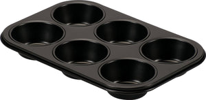 Basic culinair muffinvorm 6 cups – pfas-vrije bakvorm – carbon staal – voor cupcakes en muffins