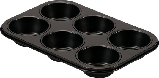 Basic culinair muffinvorm 6 cups – pfas-vrije bakvorm – carbon staal – voor cupcakes en muffins