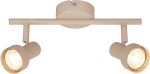 Briloner b.k.licht tapp - opbouwspot - plafondspot (plafondlamp) - 2x gu10 fitting - taupe beige - 27.5 cm