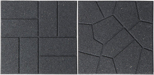Nature - tuintegel - grijs - rubber - betegeling omkeerbaar motief - h1,5 x 40 x 40cm