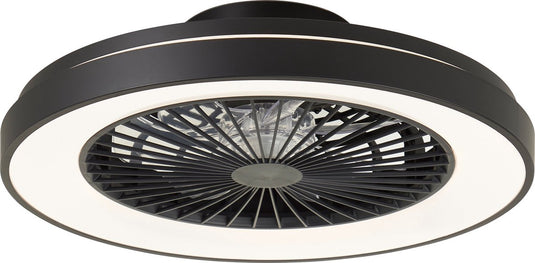 Brilliant mazzaro - plafondventilator - led 40w - 3000k-6500k - dimbaar - zwart