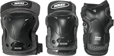 Roces – ventilated skatebescherming 3-pack – extra luchtig lichtgewicht – volwassenen – zwart – maat m