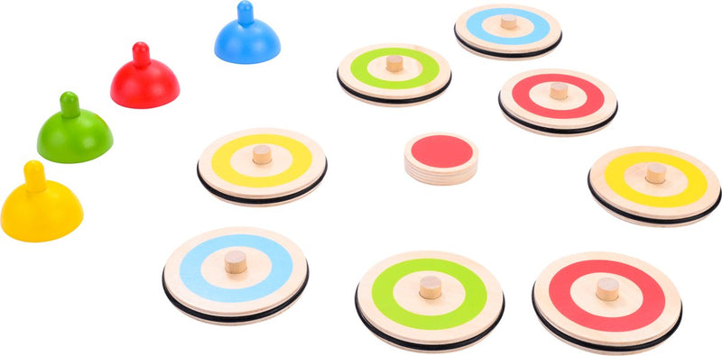 ギャラリービューアに画像をロードする, Engelhart indoor curling spel – houten speelset – tafel curling game – behendigheidsspel – inclusief 8 stones, 4 pionnen en target – gezelschapsspel –
