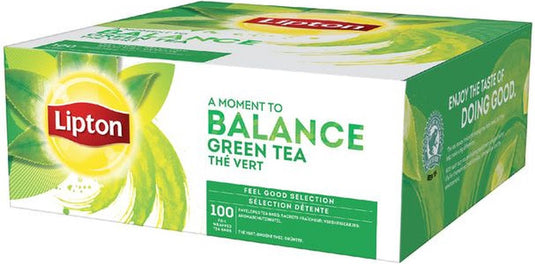 Lipton feel good selection green tea - 100 theezakjes - groene thee - grootverpakking - 1 doos