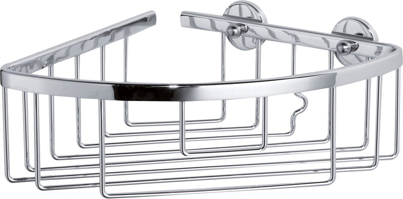 Afbeelding laden in galerijviewer, Tesa ® aluxx hoek douche- badmand, hoogglans verchroomd aluminium, zelfklevend
