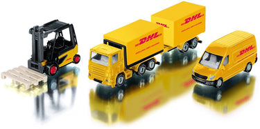 Siku 6324, dhl logistieke set, 4-delig, metaal kunststof, geel, veel functies