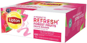 Lipton feel good selection forest fruit - 100 theezakjes - zwarte thee bosvruchten - grootverpakking - 1 doos