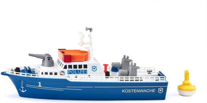 Siku 5401, politieboot, kunststof, blauw wit, waterkanon, licht en geluid, achterklep, incl. boei