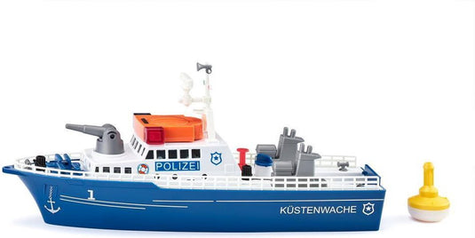 Siku 5401, politieboot, kunststof, blauw wit, waterkanon, licht en geluid, achterklep, incl. boei