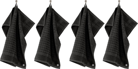 Tiseco sponsdoekje pharao 50x50 cm - set 4, zwart