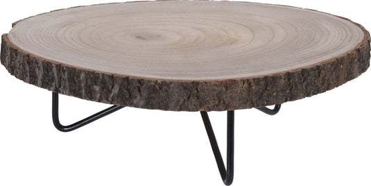 Vilde - serveerplank op poten - 40 cm - houten - metalen noppen - decoratief