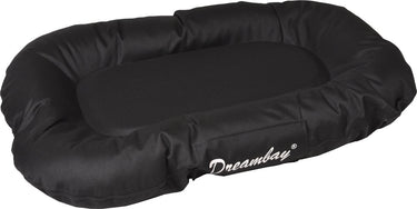 Flamingo hondenmand dreambay® ovaal zwart – 80x60x14 cm – waterafstotend wasbare hoes – duurzaam hondenkussen –