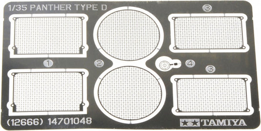 Tamiya modelbouwdecoratie - 12666 panther d. - photo-etched grille set photo-etch