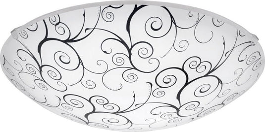 Eglo margitta 1 - wand plafondlamp - 1 lichts - ø315mm. - wit, zwart, helder