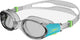 Speedo biofuse 2.0 zwembril kind - ergonomische duikbril kinderen 6-14 jaar - anti condens uv-bescherming - junior zwembril met drukknopsluiting - superzachte afdichting - clear blauw