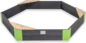 Exit toys exit aksent houten zandbak zeshoek 160x140cm - zandbak voor buiten - kinderzandbak - fsc hout - tuin
